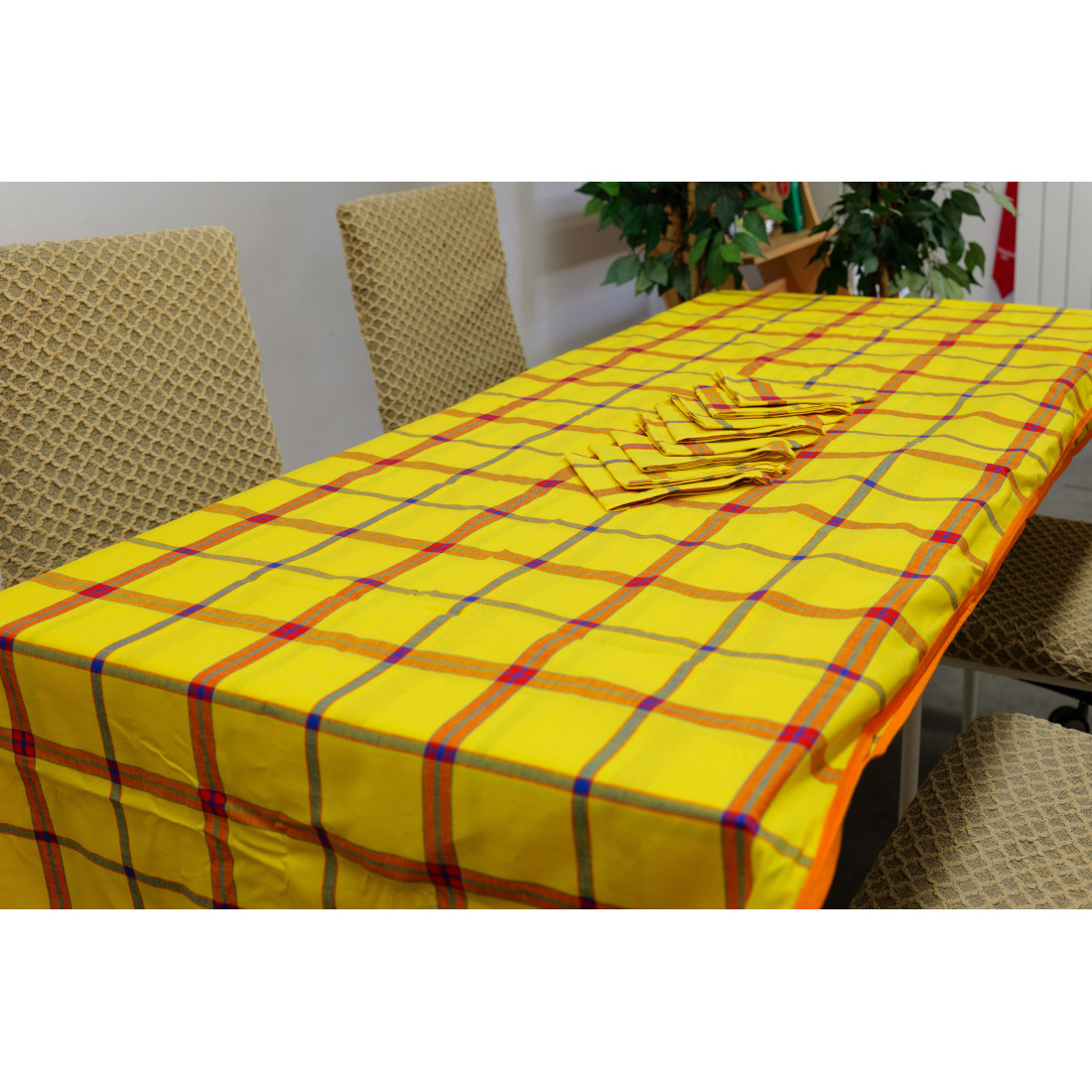 Set de table madras jaune antilles, sets de table madras moins chers